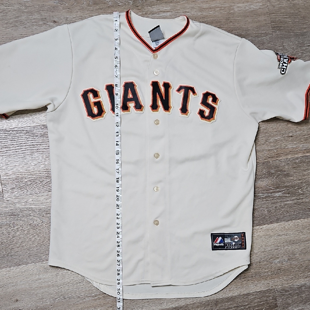 Majestic Black Label Buster Posey Button Down Embroidered 2012 SF Giants Jersey - Picture 15 of 15
